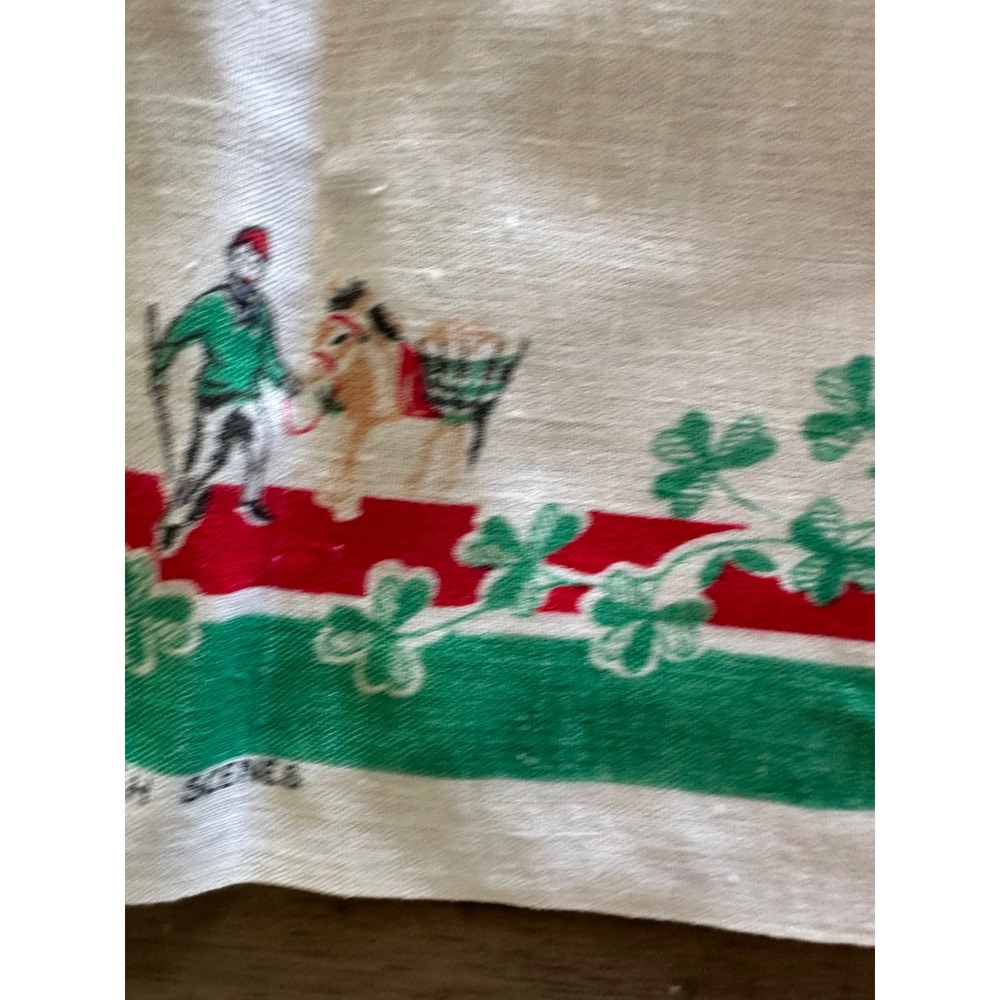 Vintage Pure Irish Linen Tea Towel Map of Ireland Souvenir, Mid-Century - Picture 3 of 4